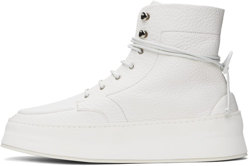 Marsèll White Cassapana Boots In Bianco Optical