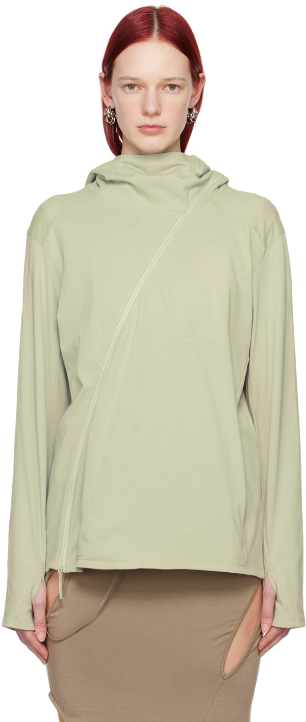 POST ARCHIVE FACTION (PAF): Green 6.0 Center Hoodie | SSENSE