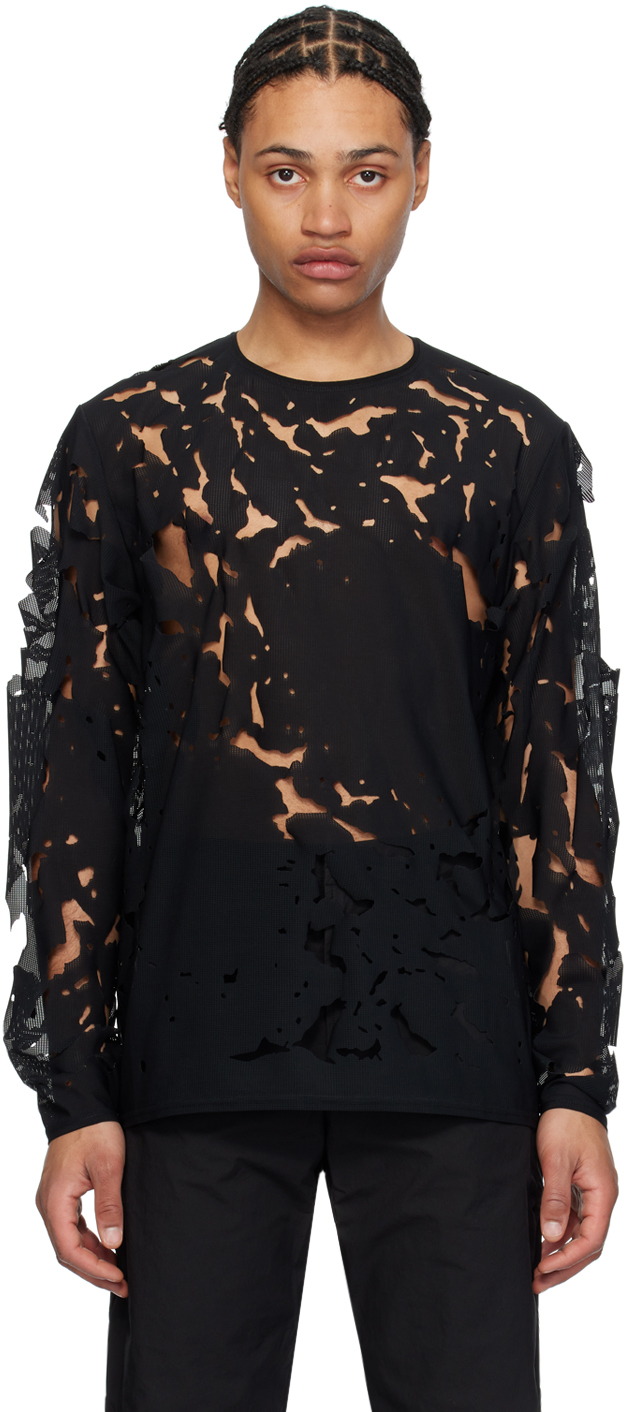 Black 6.0 Left Long Sleeve T-Shirt by POST ARCHIVE FACTION