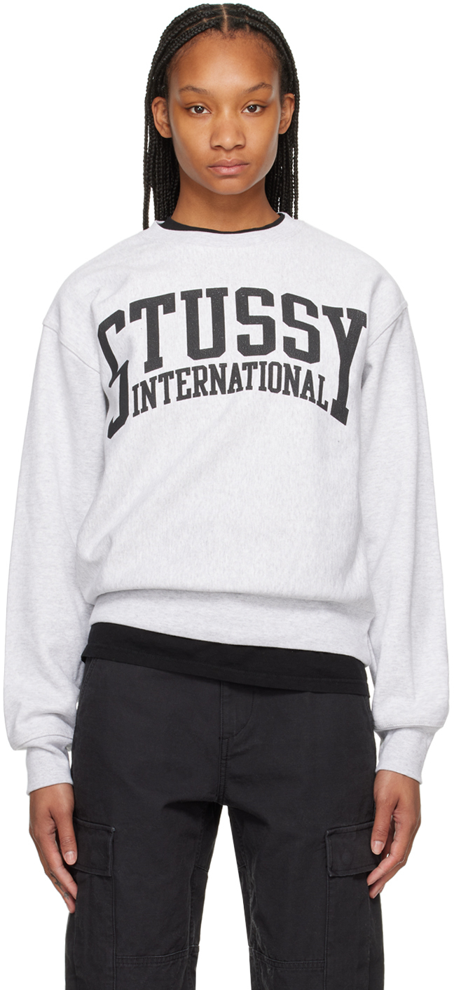Stüssy Gray Screen-Printed Sweatshirt