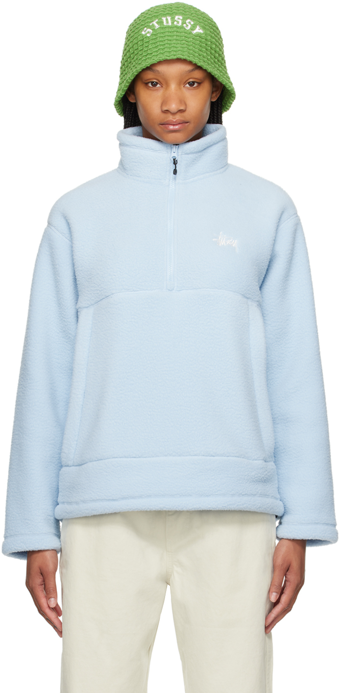 Stüssy Blue Half-Zip Sweatshirt