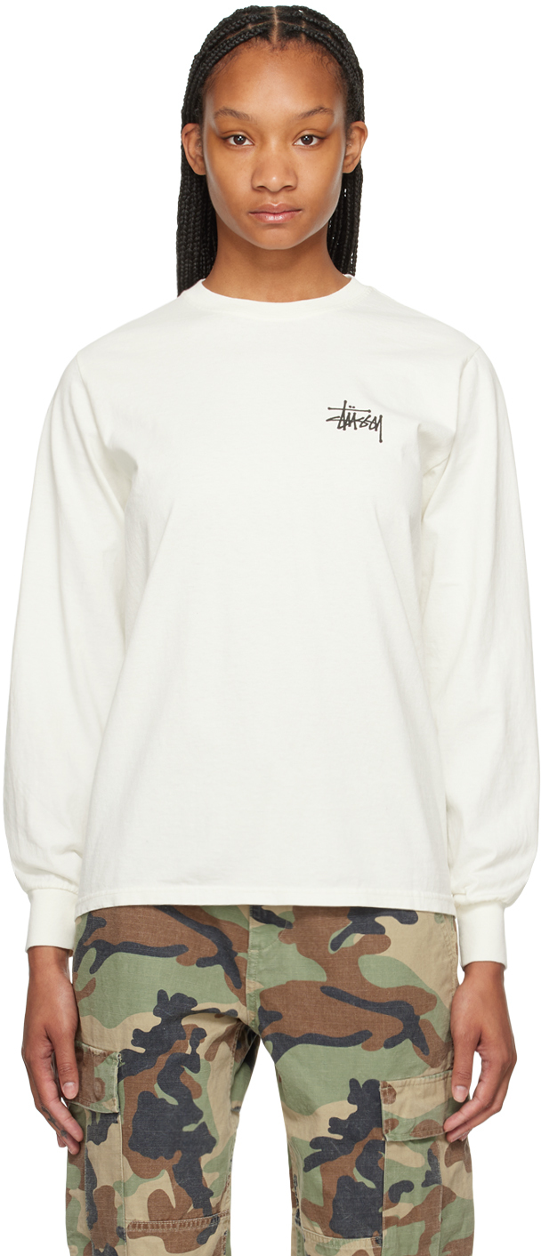 Stüssy Off-White Pigment-Dyed Long Sleeve T-Shirt