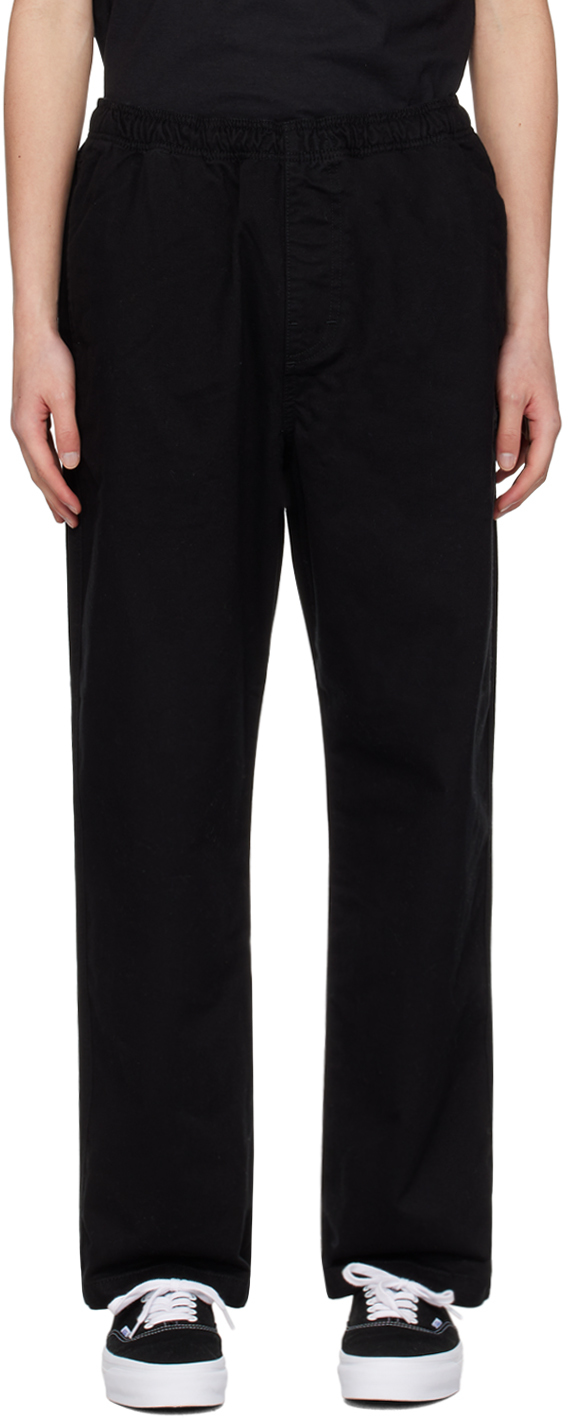 Stüssy: Black Beach Trousers | SSENSE