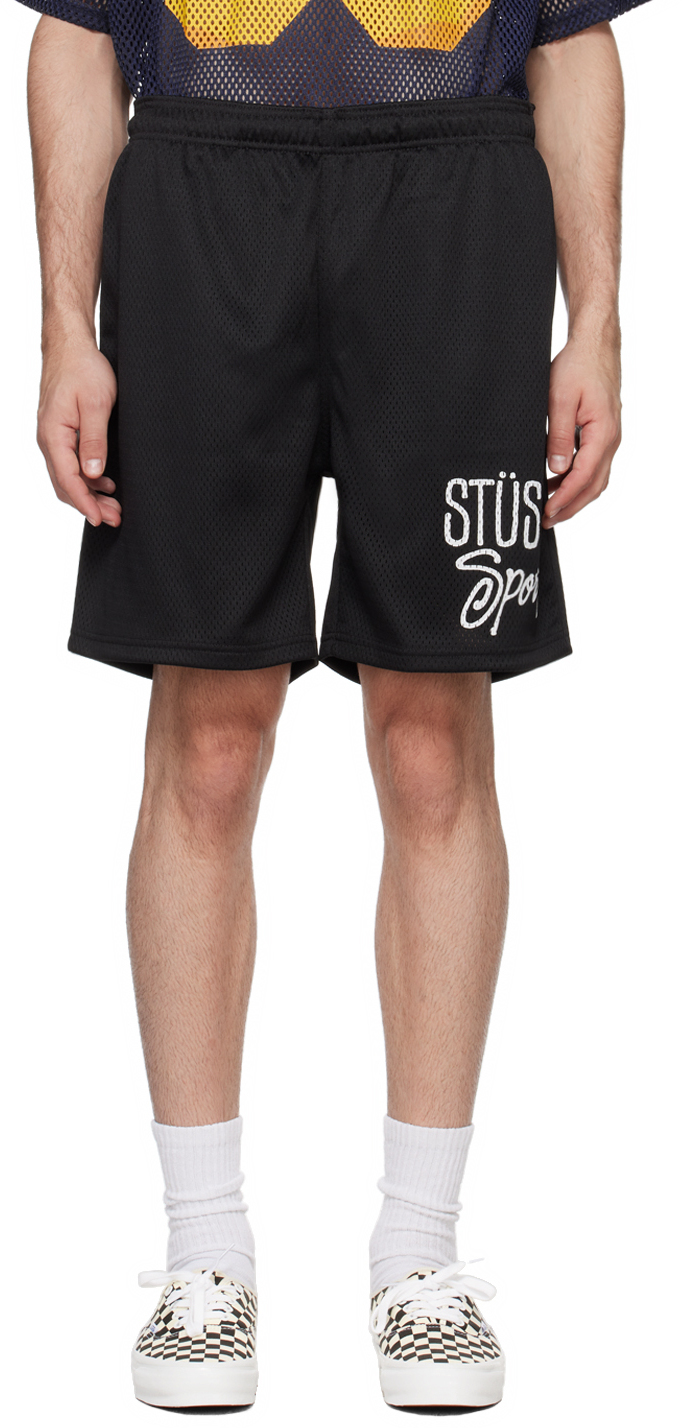 Shop Stussy Black 'sport' Shorts In Blac Black