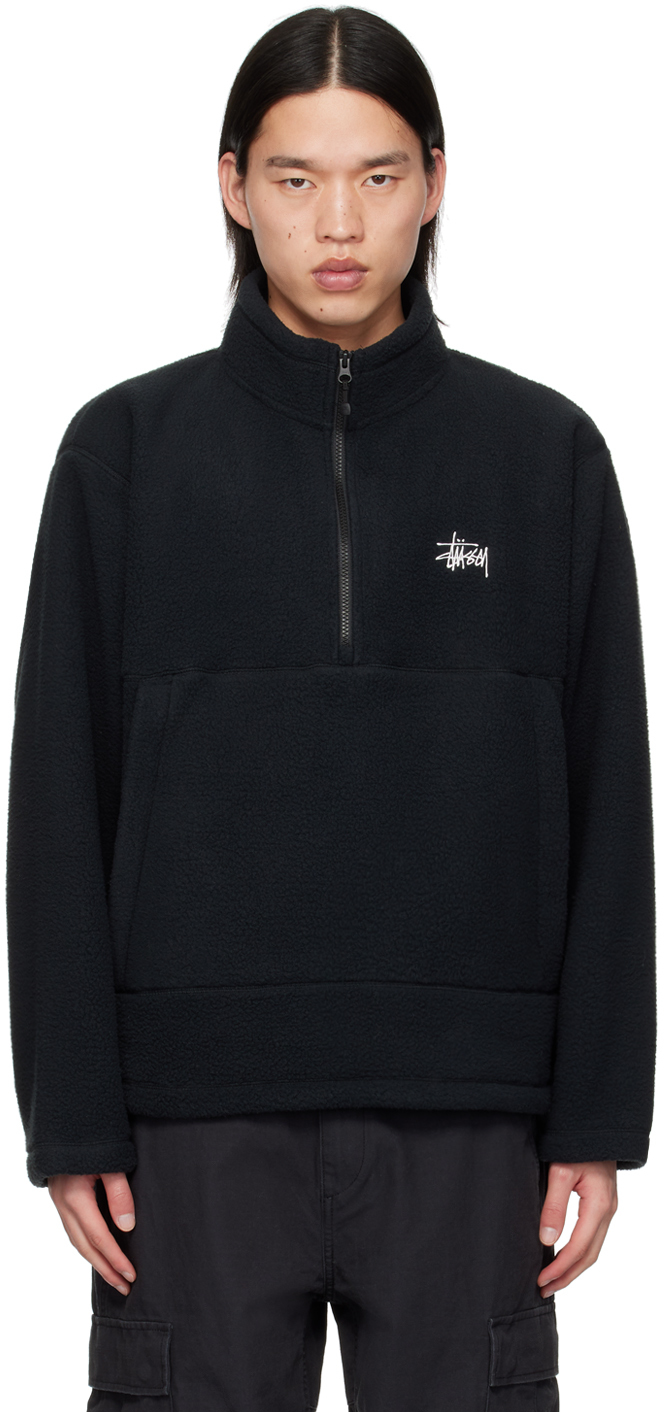 Stüssy Black Half-Zip Sweater