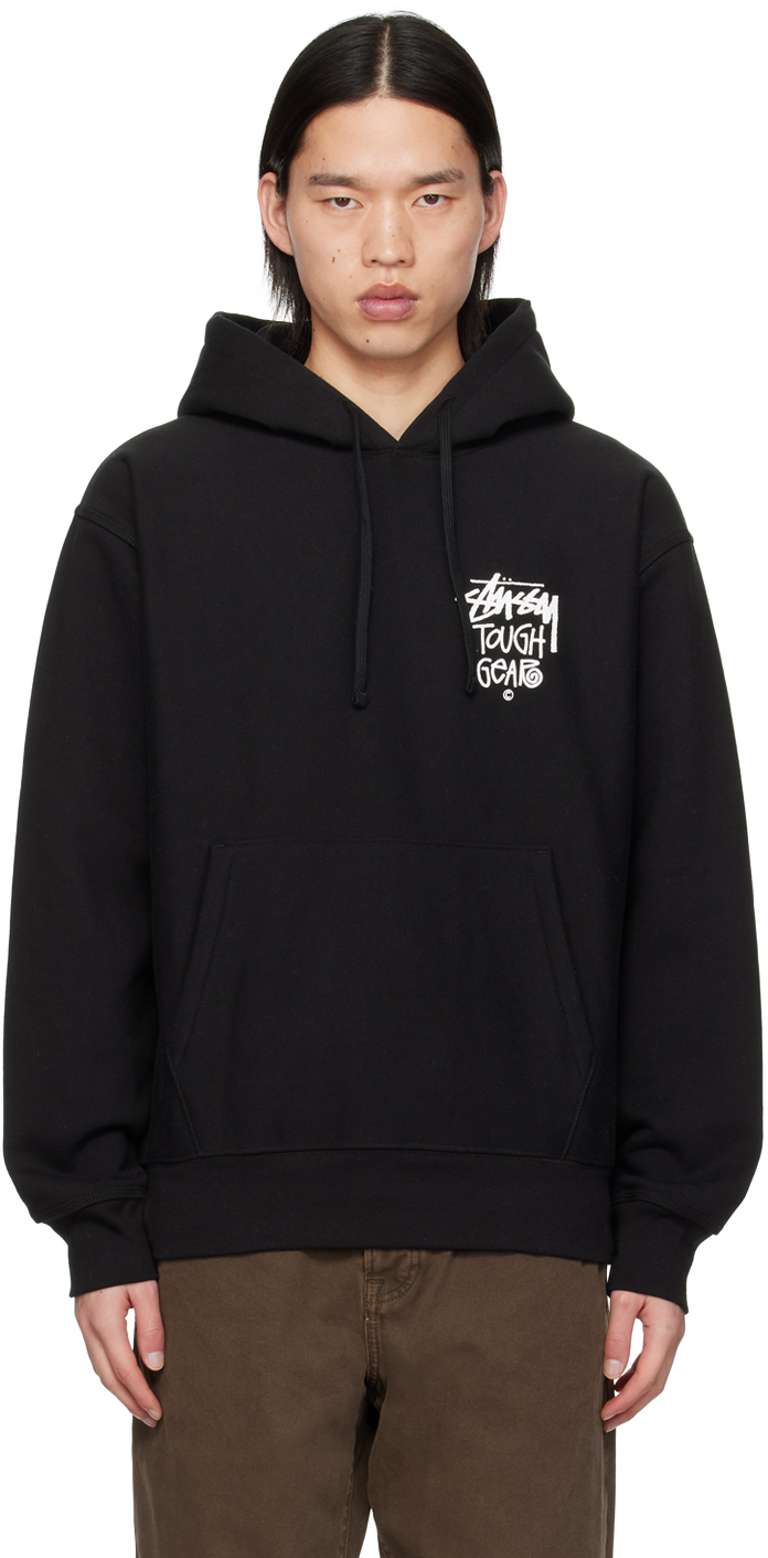 Stüssy: Black 'Tough Gear' Hoodie | SSENSE