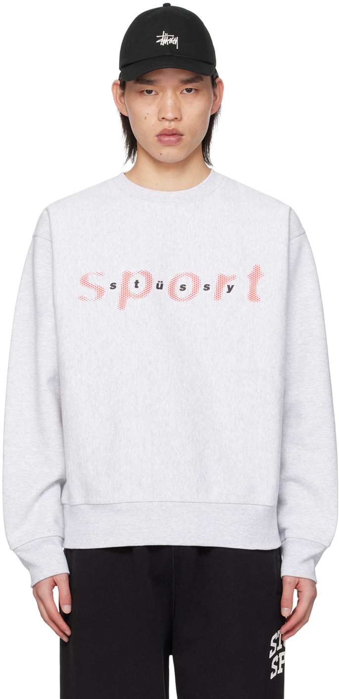 Stüssy: Gray Dot Sport Sweatshirt | SSENSE