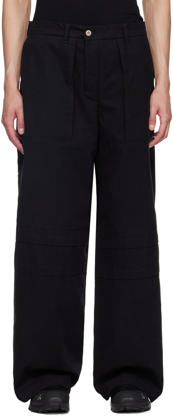 SSENSE Exclusive Black Pleat Trousers