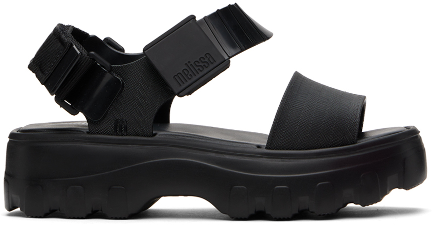 Shop Melissa Black Kick Off Sandals In 50603 Black