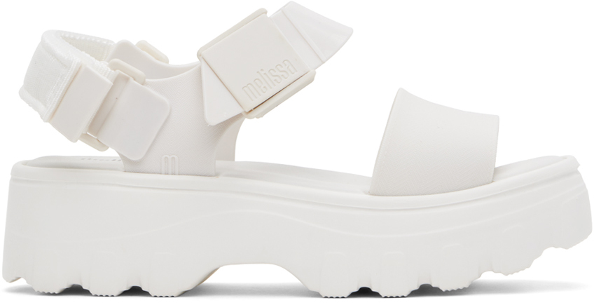Shop Melissa White Kick Off Sandals In 50746 White