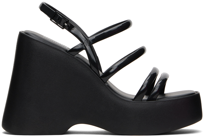 Shop Melissa Black Jessie Platform Heeled Sandals In Av100 Black