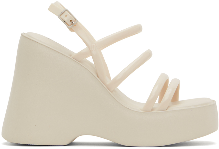 Shop Melissa White Jessie Platform Heeled Sandals In Av101 White