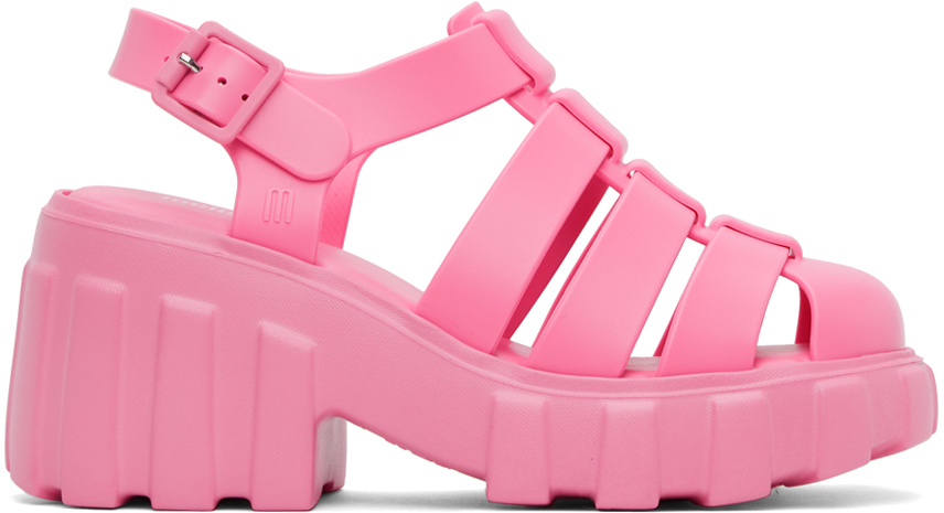 Shop Melissa Pink Megan Heeled Sandals In Ak013 Pink