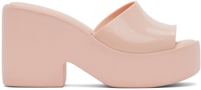 Shop Melissa Pink Posh Heeled Sandals In Aq083 Nude