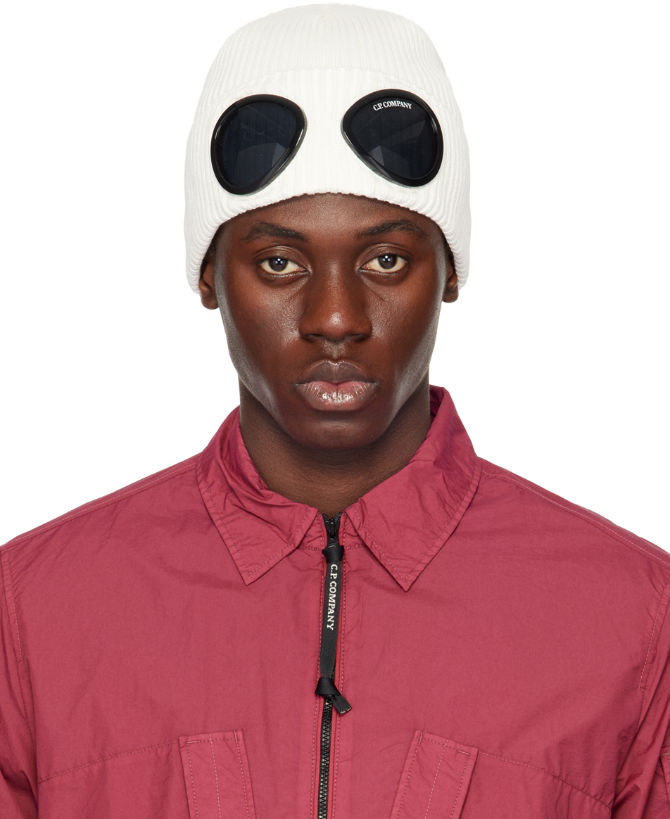 C.P. Company White Goggle Beanie Smart Closet