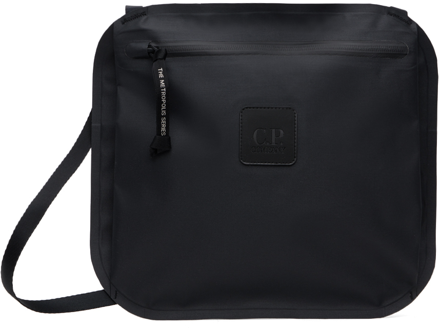 Shop C.p. Company Black Rubber Reps Bag In Black 999
