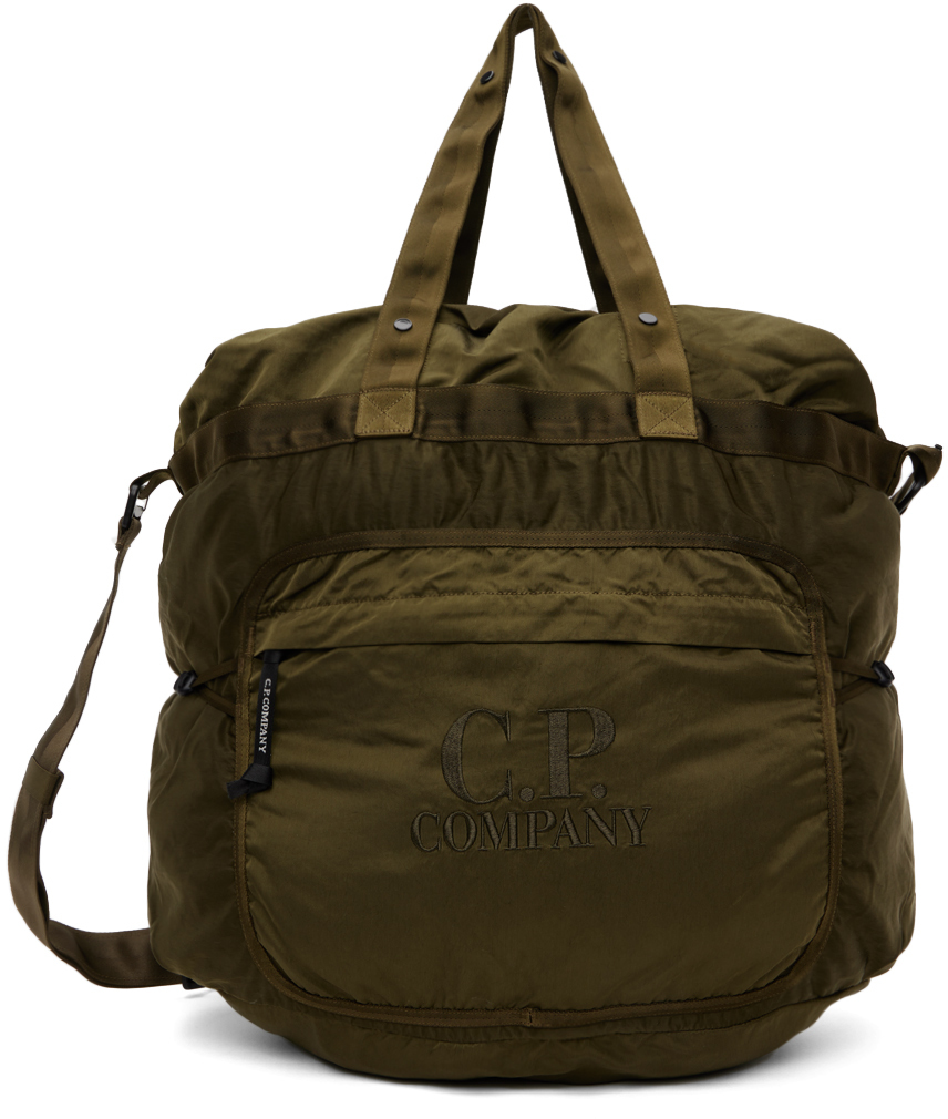 Khaki Nylon B Crossbody Messenger Bag
