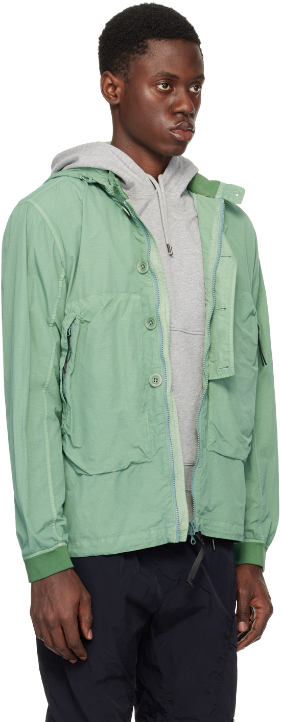 C.p. Company Green Goggle Jacket In Green Bay 626