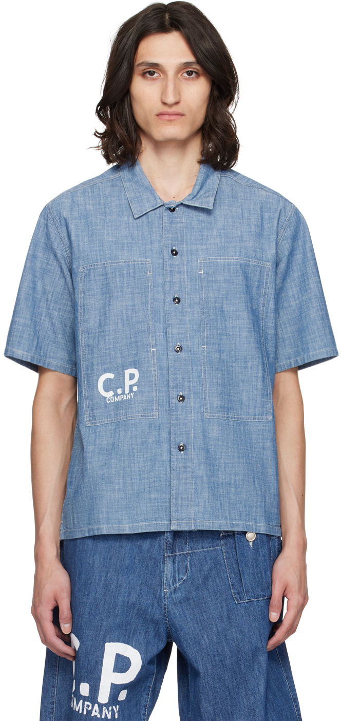 C. P. Company Blue Printed Shirt