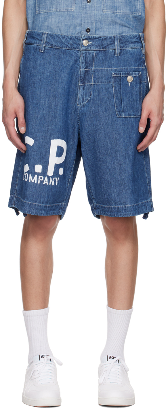 C. P. Company Blue Utility Denim Shorts