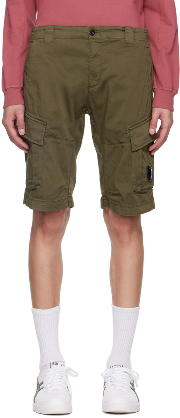 C.p. Company C.p.company Sateen Stretch Cargo Shorts In Ivy Green 683