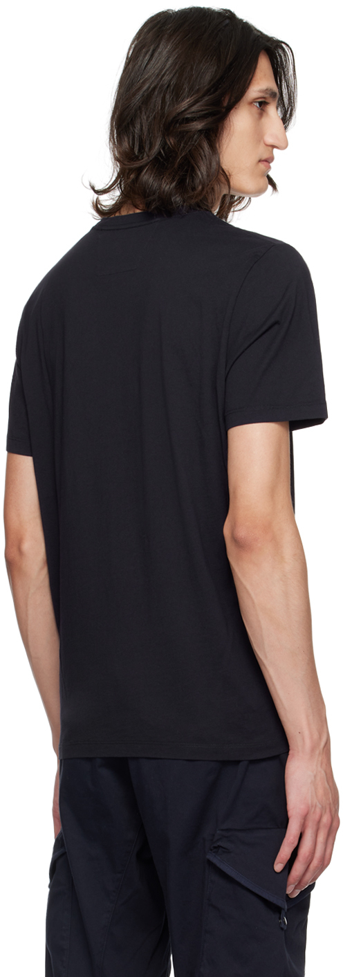 C.p. Company Blue T-shirt With Logo Printed On The Front In Total Eclipse 888