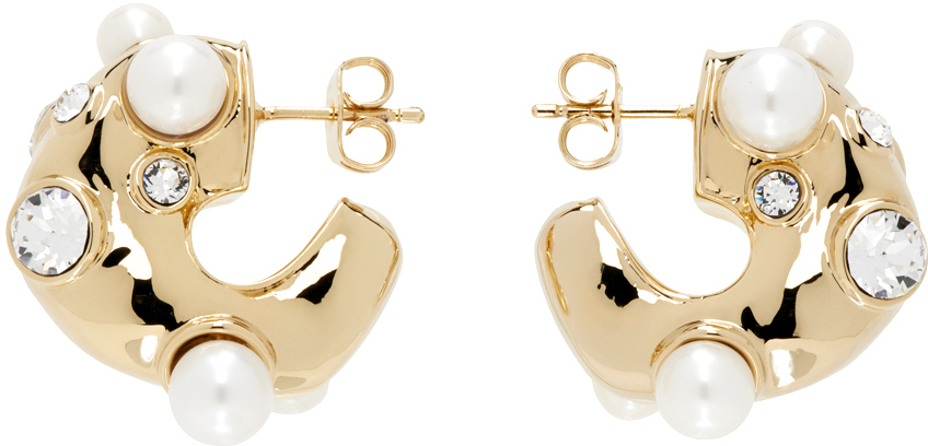 Shop Dries Van Noten Gold Brass Earrings In 954 Gold