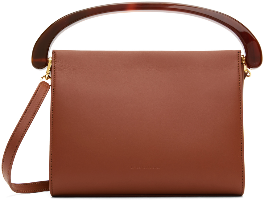 Dries Van Noten: Brown Leather Rectangle Bag | SSENSE Canada