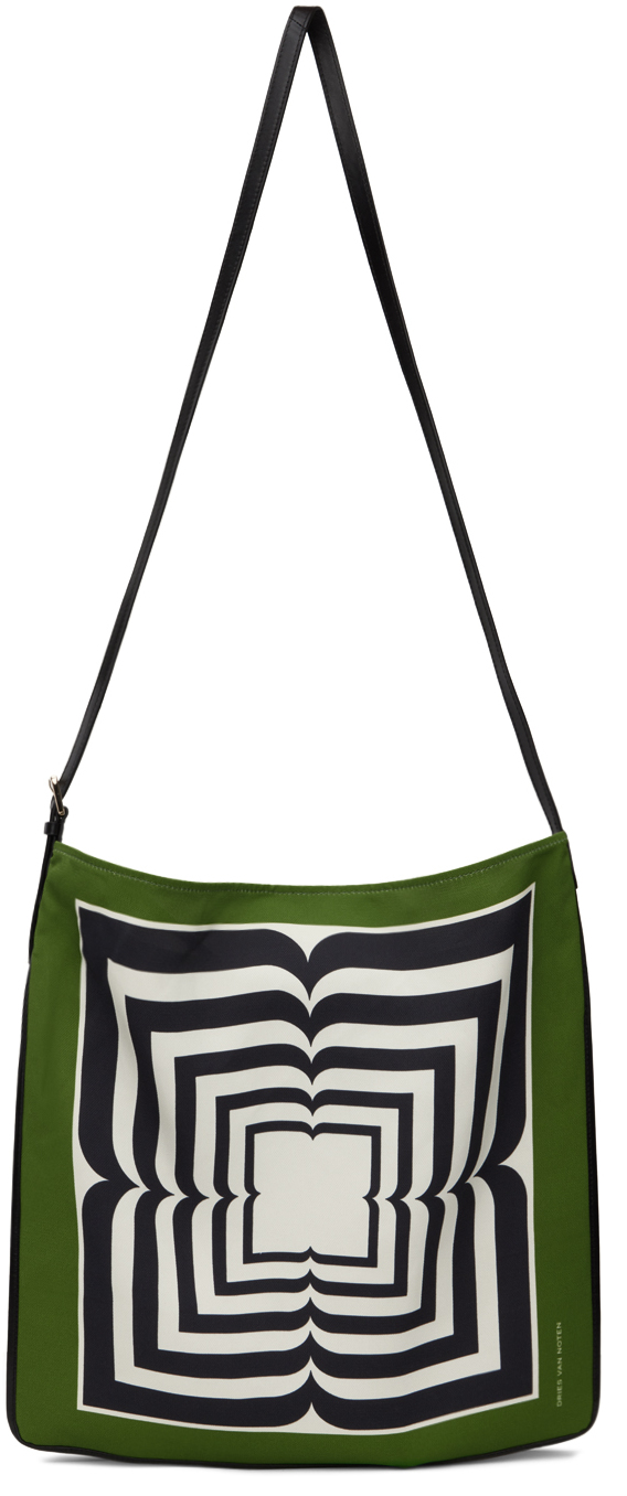 Dries van noten 23aw tote bag Green & Off-White Printed Dries van noten 23aw tote bag Green & Off-White Printed