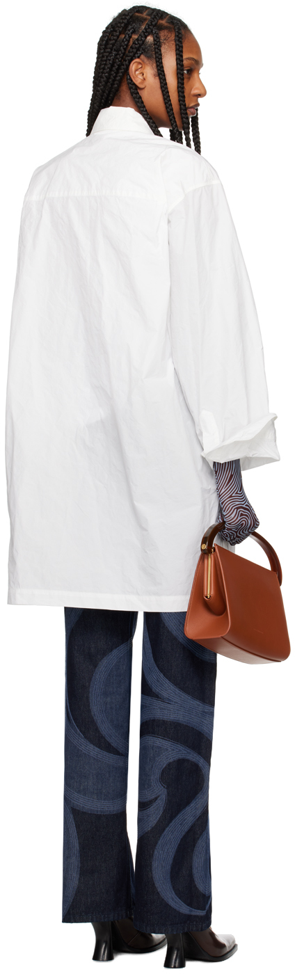 Dries Van Noten White Oversized Midi Dress In 100 White