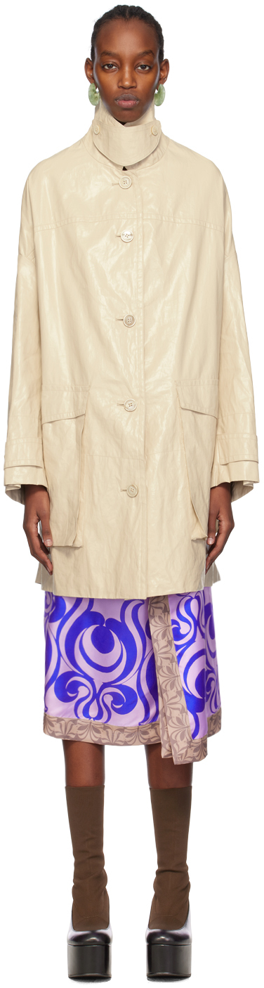 【関税込み】Dries Van Noten ベージュ フラップポケット コート Dries Van Notenのベージュ フラップポケット コートがセール中