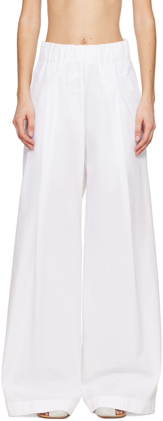 White Pleated Trousers