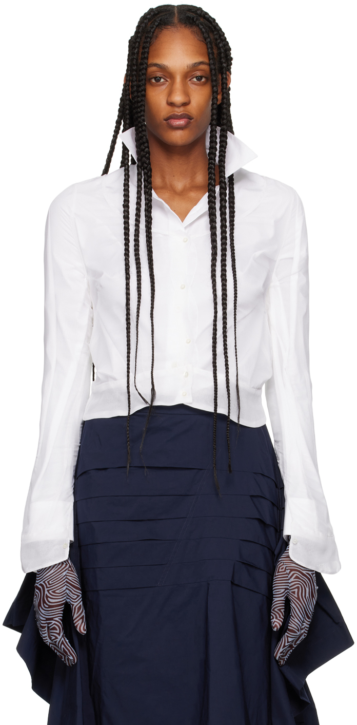 White Sheer Shirt by Dries Van Noten on Sale