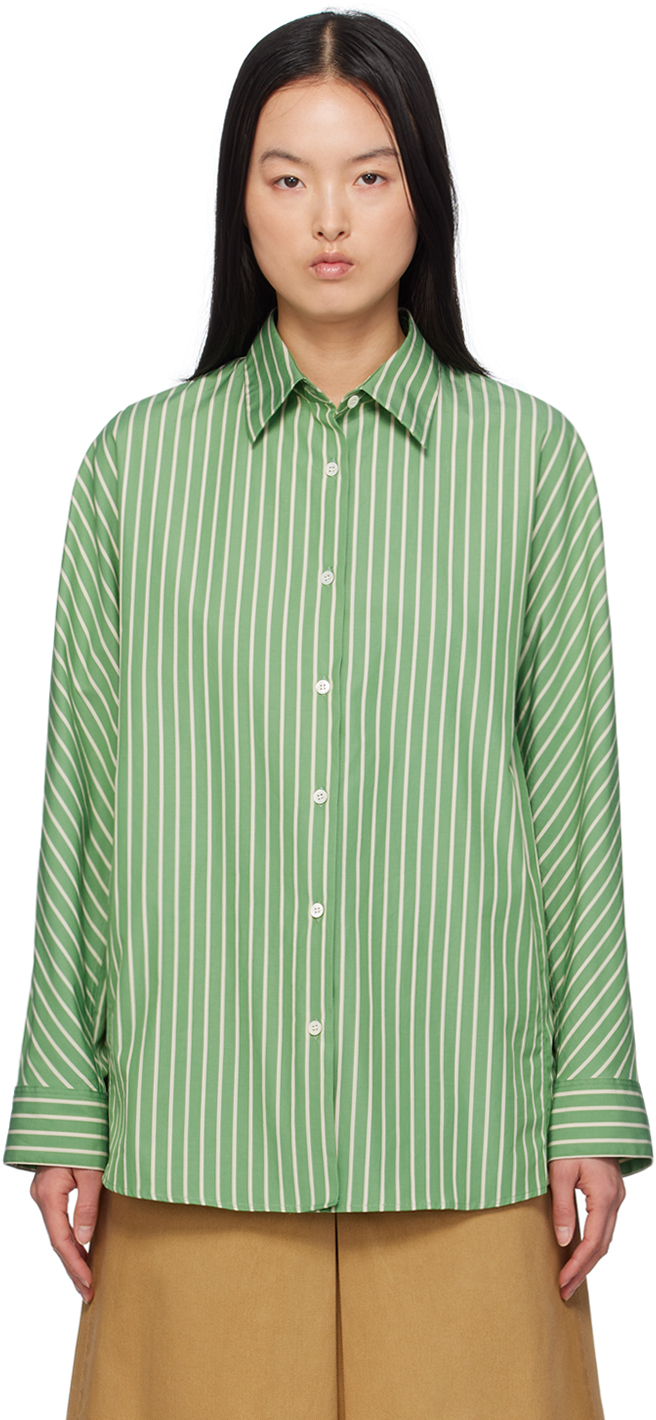 Shop Dries Van Noten Green Oversized Shirt In 604 Green