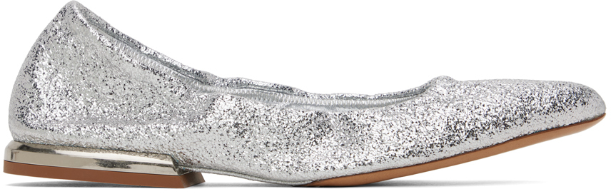 Silver Glitter Ballerina Flats