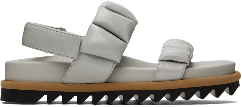 Shop Dries Van Noten Off-white Padded Leather Sandals In 008 Off White