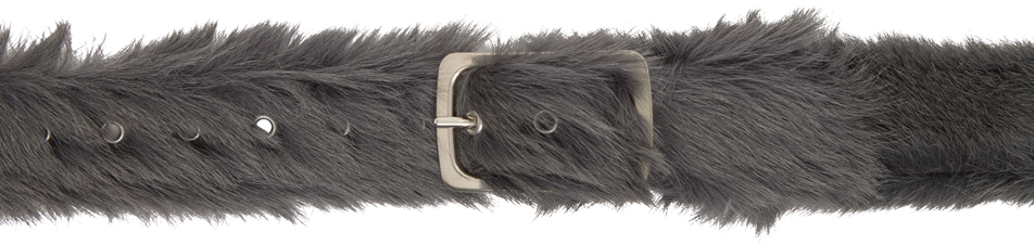 Shop Dries Van Noten Gray Leather Belt In 802 Grey