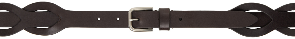 Shop Dries Van Noten Brown Leather Belt In 704 Dark Brown