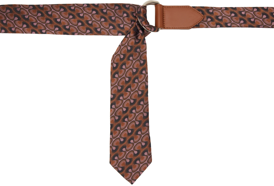 Dries Van Noten Multicolor Tie Belt In Rust (701)