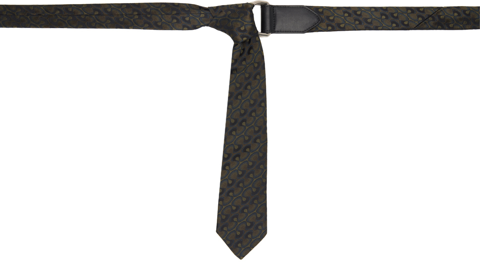 Dries Van Noten Multicolor Tie Belt In 606 Khaki
