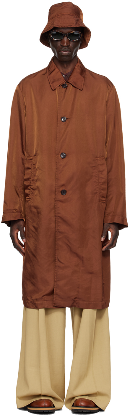 Shop Dries Van Noten Orange Overdyed Coat In 701 Rust