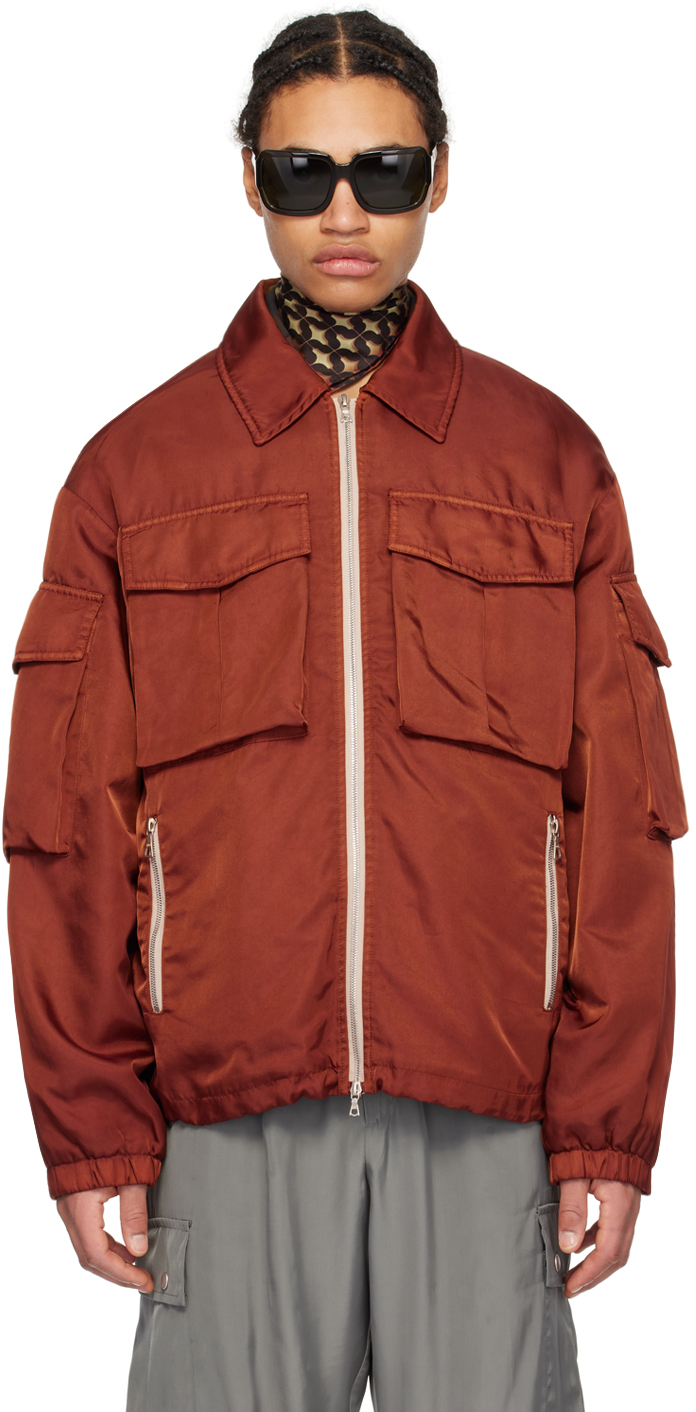 Shop Dries Van Noten Orange Garment-dyed Jacket In Rust (701)