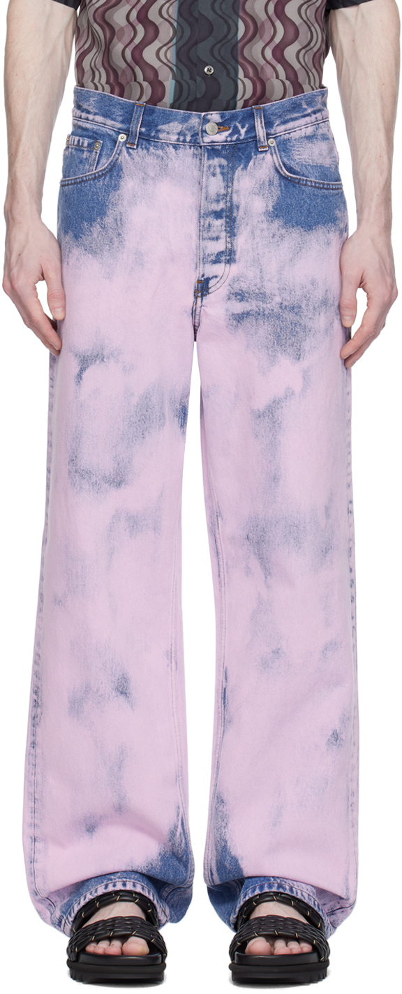 Shop Dries Van Noten Pink Garment-dyed Jeans In 305 Pink