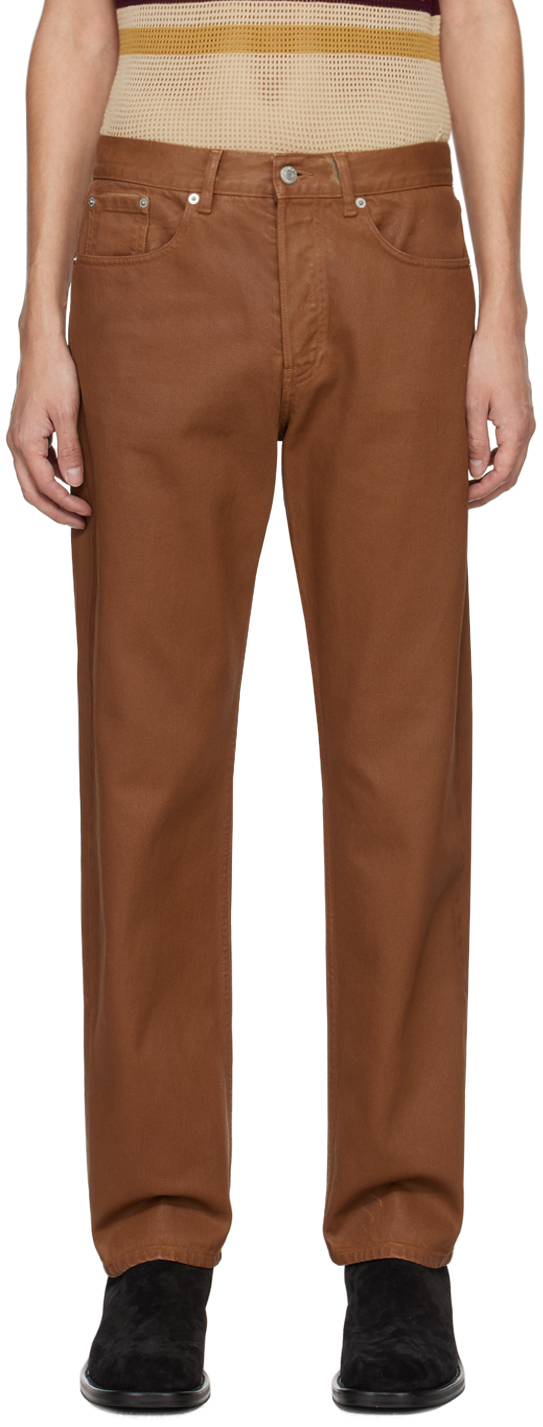 Brown Button-Fly Jeans