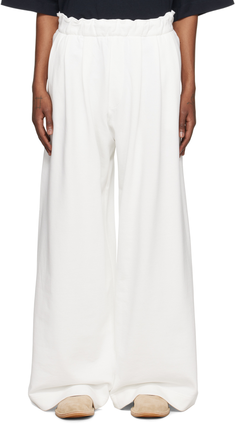Dries Van Noten Off-white Pleated Sweatpants In 8 Off White