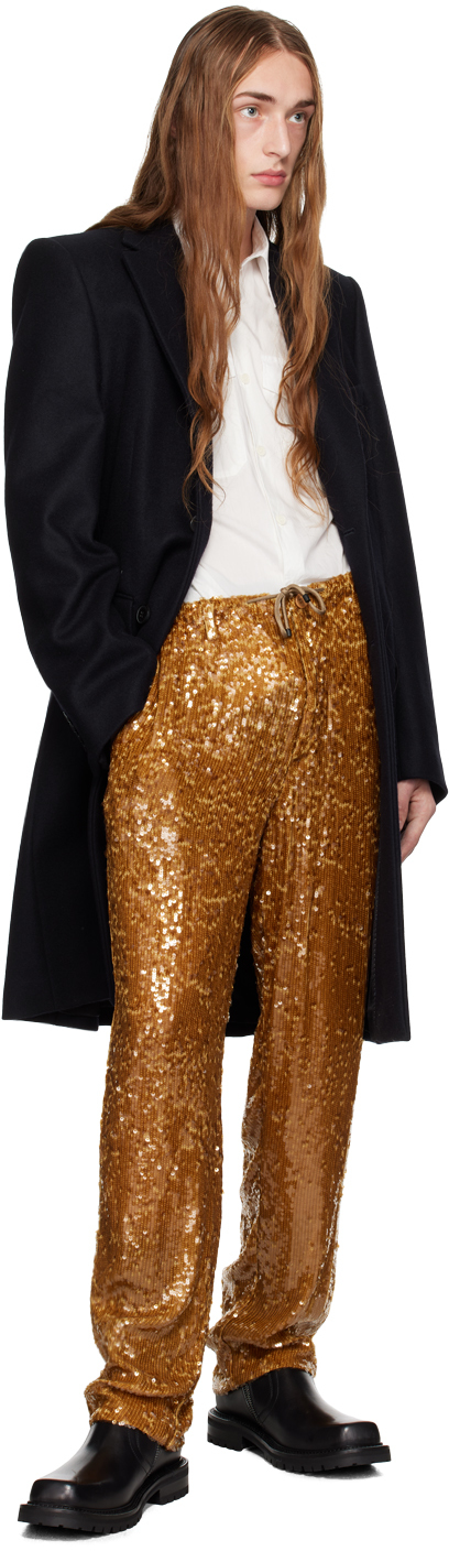 Dries Van Noten Ssense Exclusive Brown Trousers In Camel