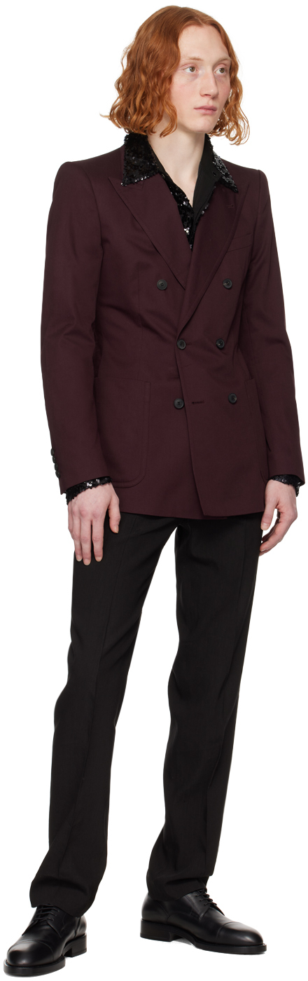 DRIES VAN NOTEN BLACK CREASED TROUSERS