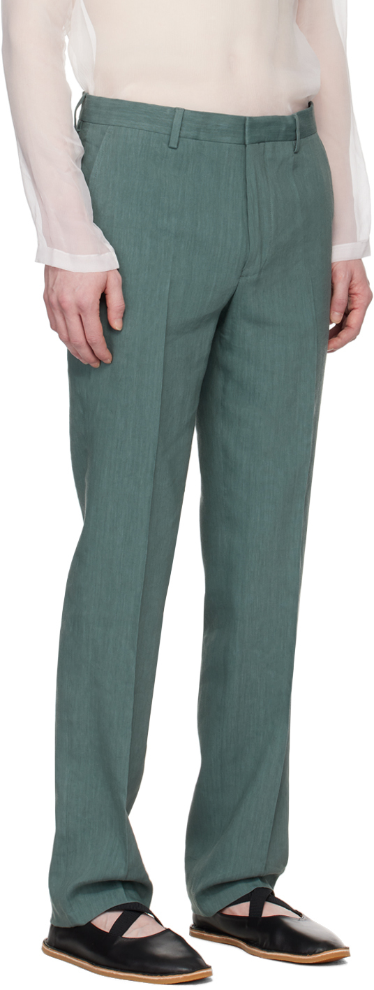 Dries Van Noten Blue Creased Trousers In 506 Raf