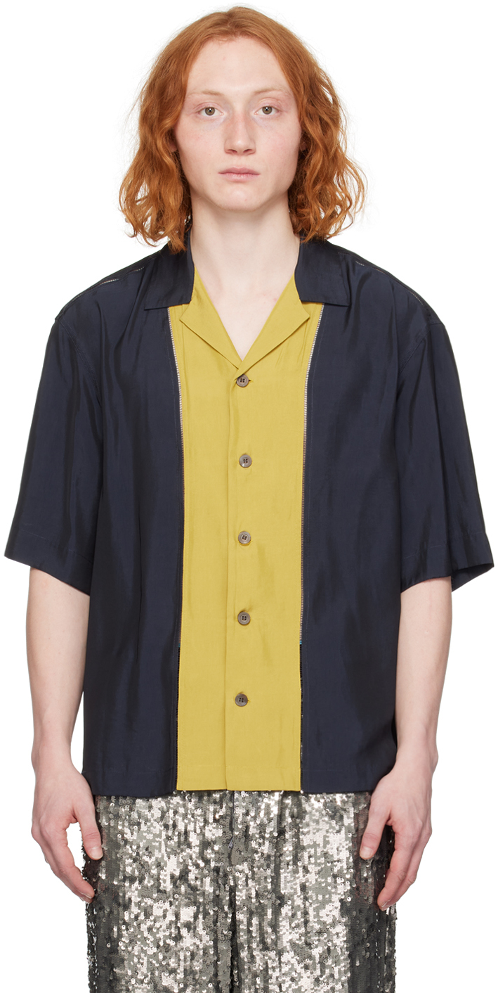 Black & Yellow Paneled Shirt