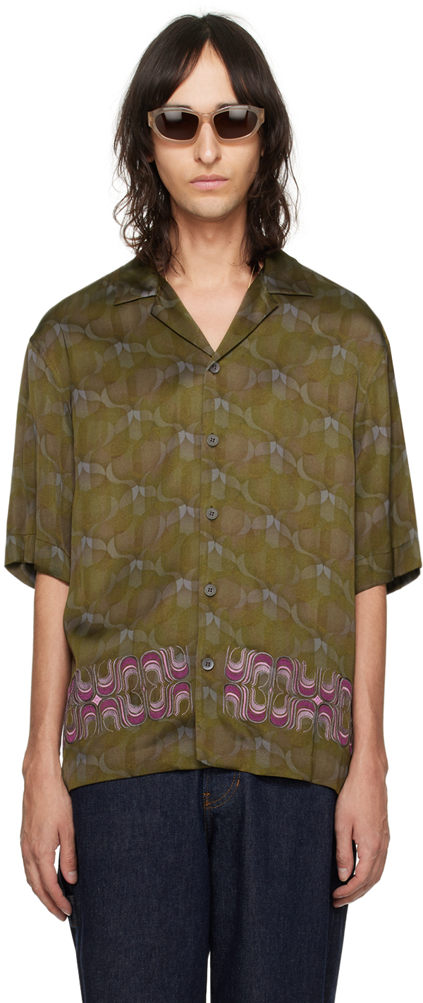 Khaki Embroidered Shirt